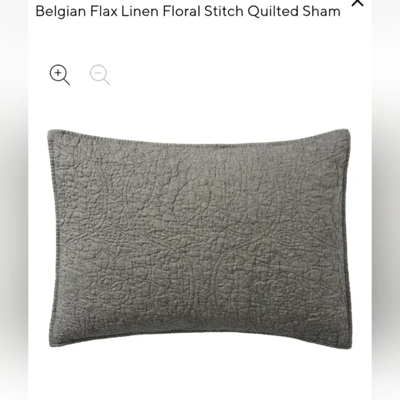 Pottery Barn Belgium Flax Linen Floral Stitch King Shams Set Of 2 - Picture 2 of 9